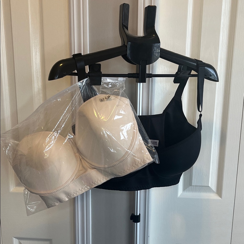Black and Cream Corset Bra Set